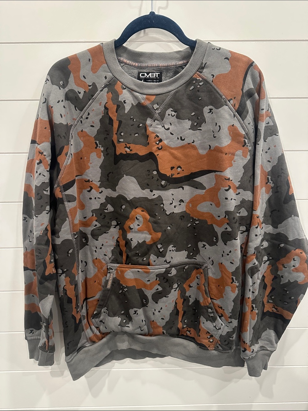 CMBT Men’s Camo Crewneck Sweater - Gray & Brown